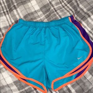 Teal Nike dri- fit running shorts